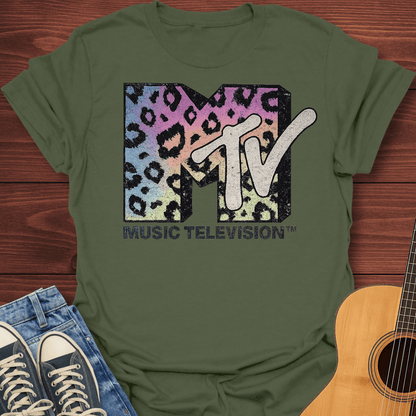 80s MTV Leopard Print T-Shirt
