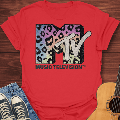 80s MTV Leopard Print T-Shirt