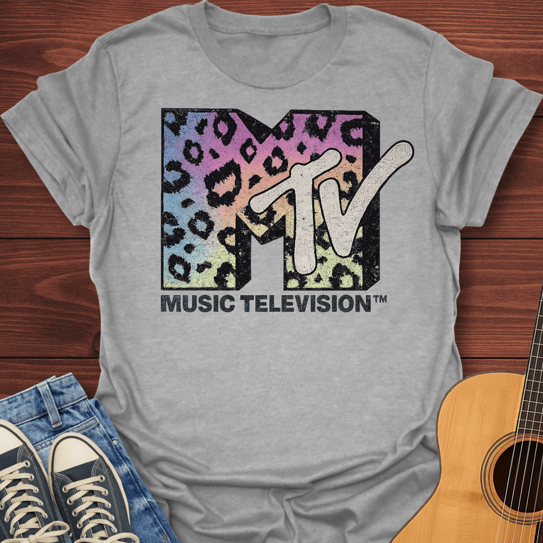 80s MTV Leopard Print T-Shirt