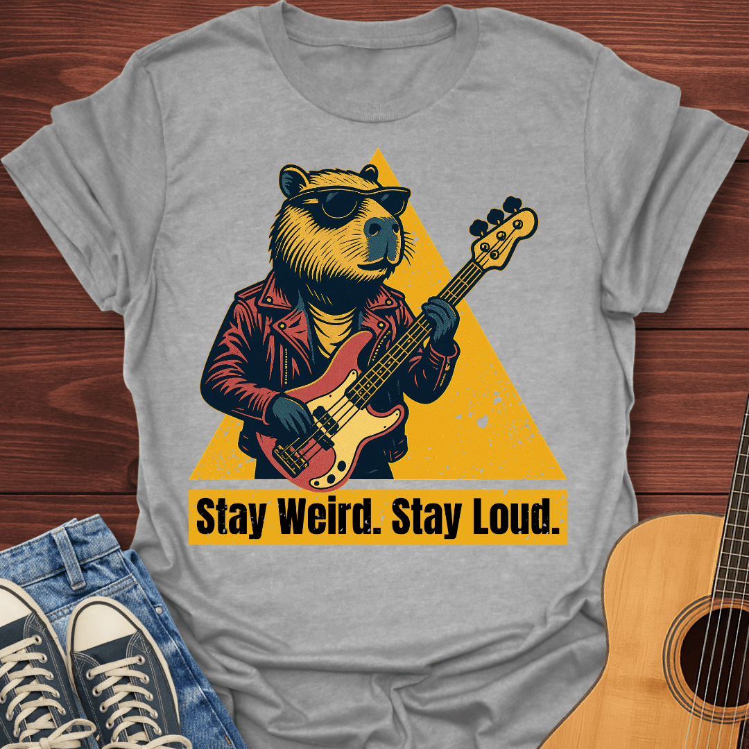 Stay Weird Bass Capybara T-Shirt