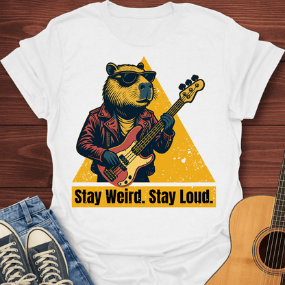 Stay Weird Bass Capybara T-Shirt