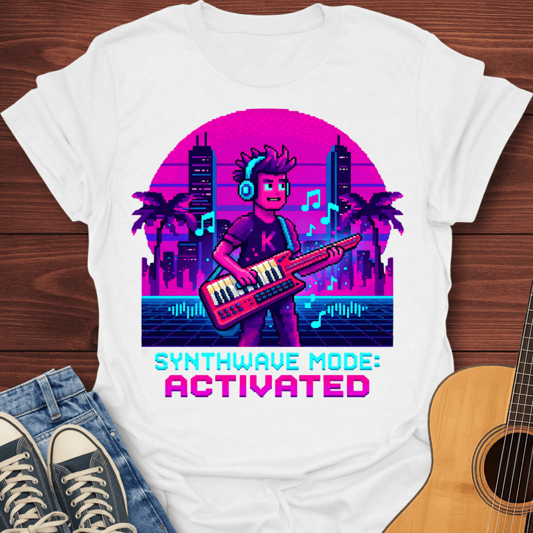 Retro Synthwave Keytar T-Shirt