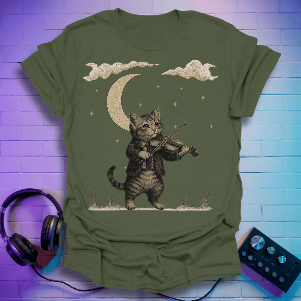 The Forest Violinist Cat T-Shirt
