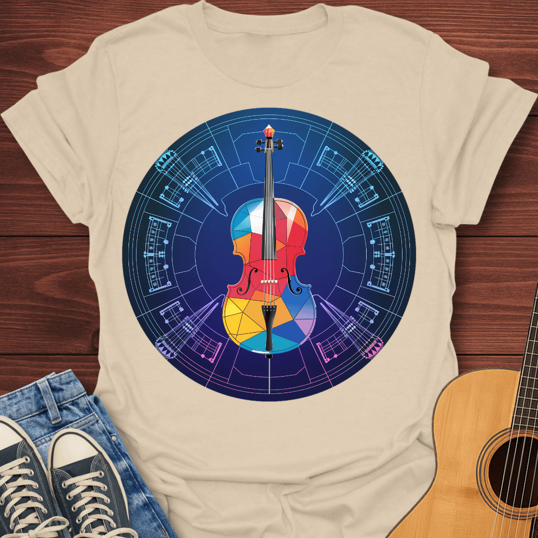 Violin Stain Glass T-Shirt